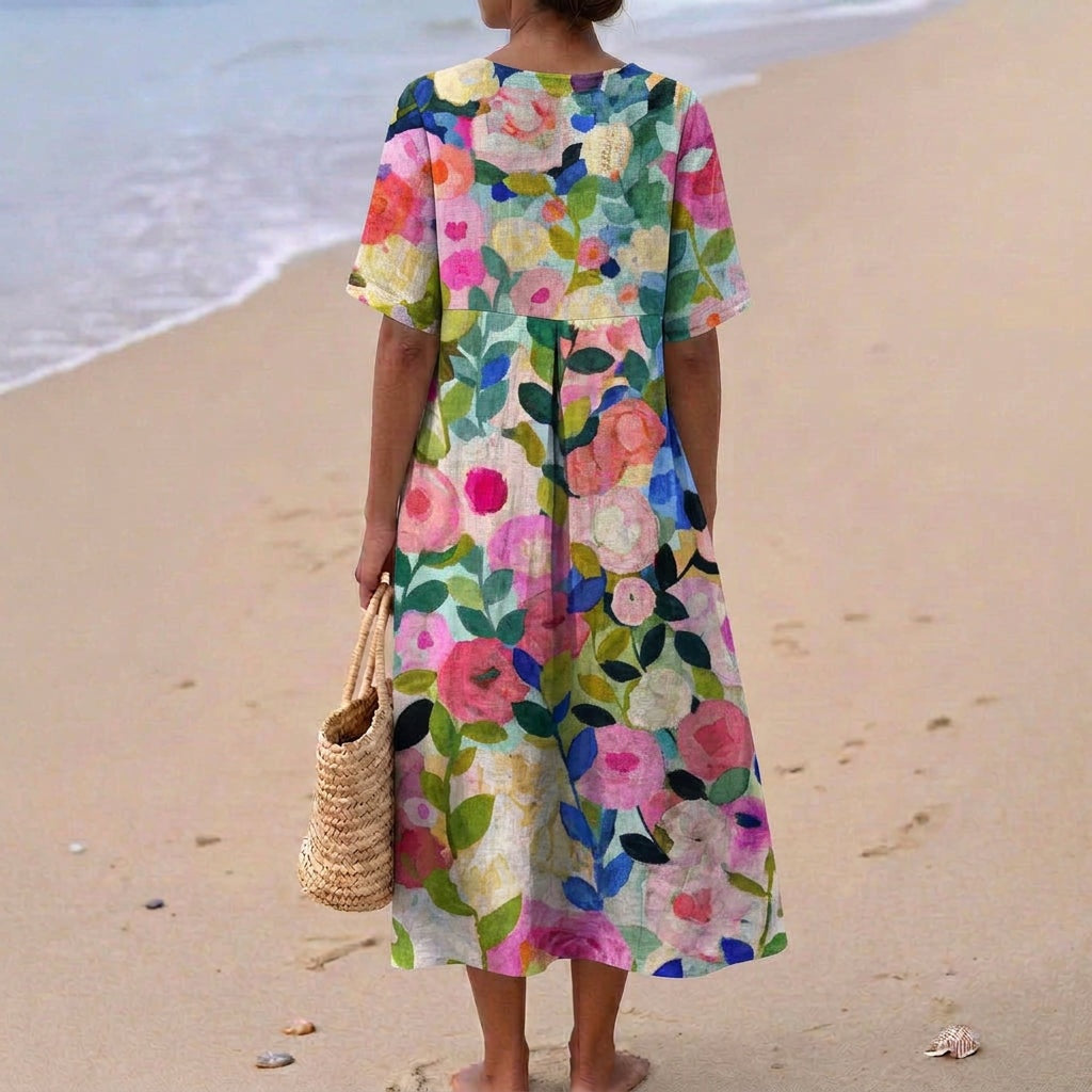 Aitana | Vestido Midi de Punto Mujer Estampado Bosque