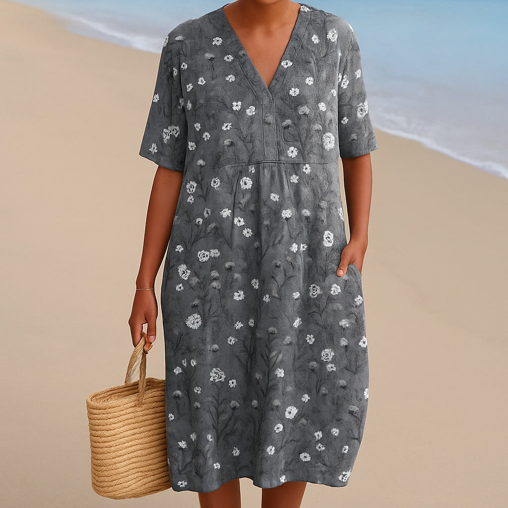 Aitana | Vestido Midi de Punto Mujer Estampado Bosque