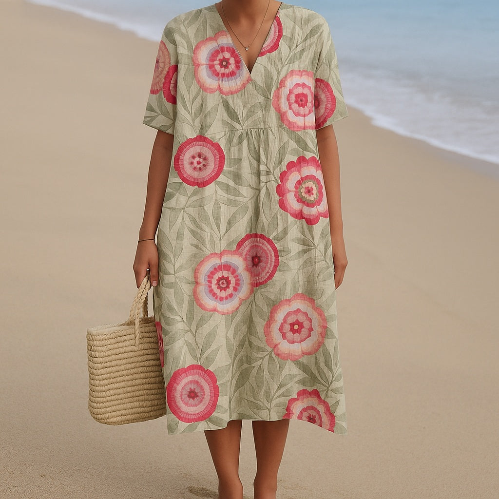 Aitana | Vestido Midi de Punto Mujer Estampado Bosque