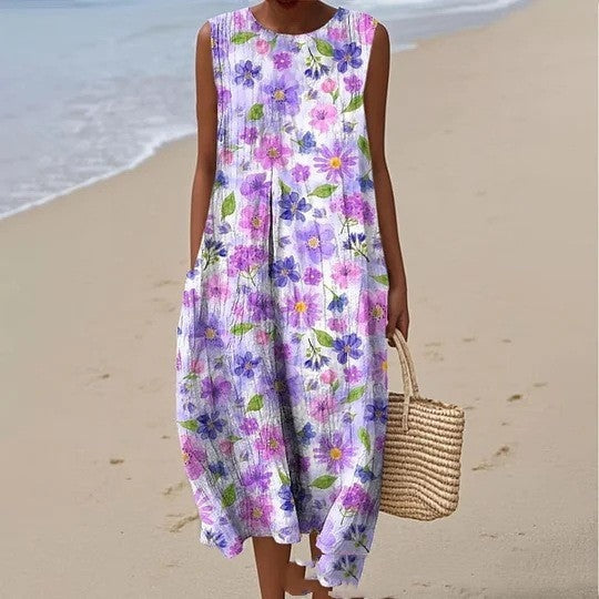 Aitana | Vestido Midi de Punto Mujer Estampado Bosque