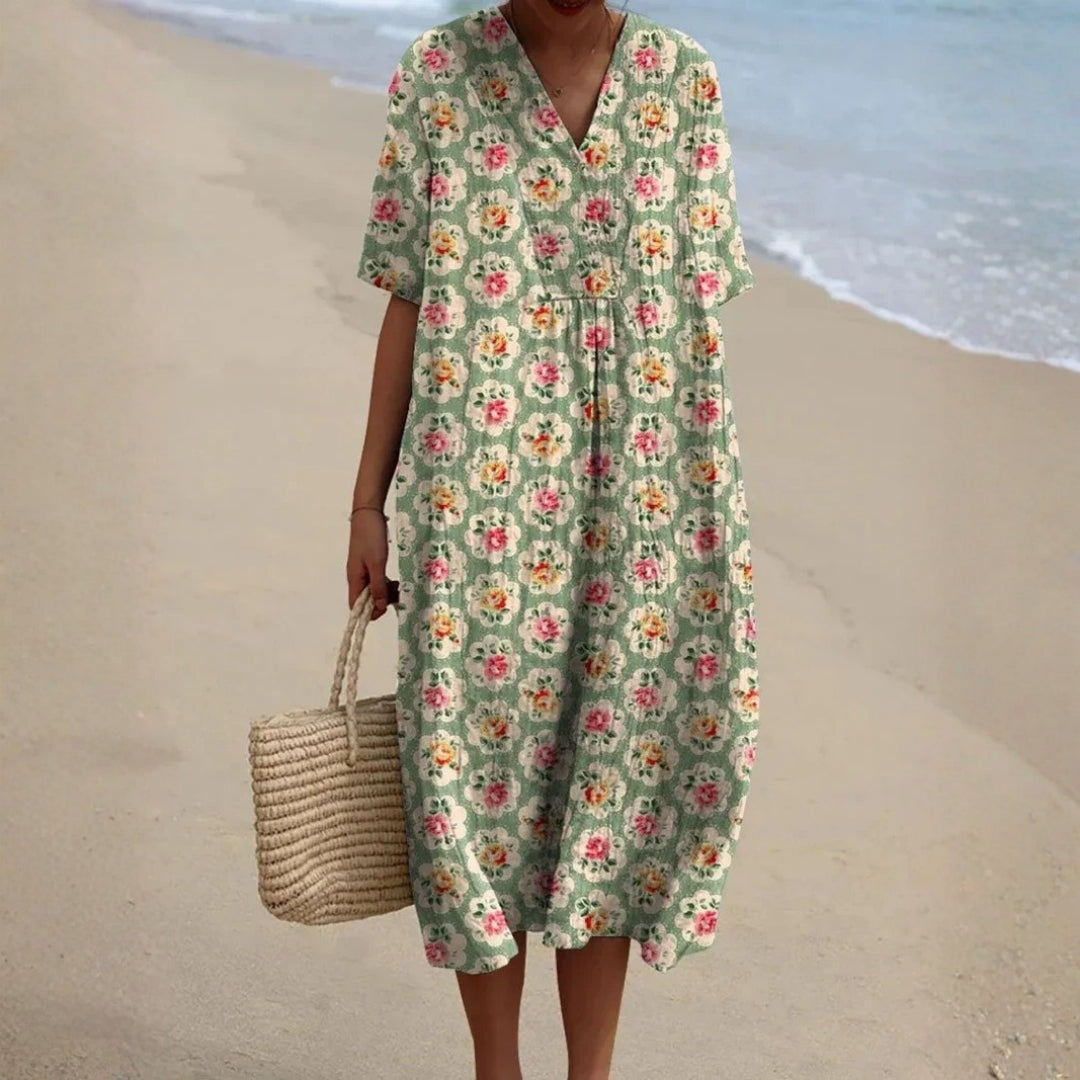 Aitana | Vestido Midi de Punto Mujer Estampado Bosque