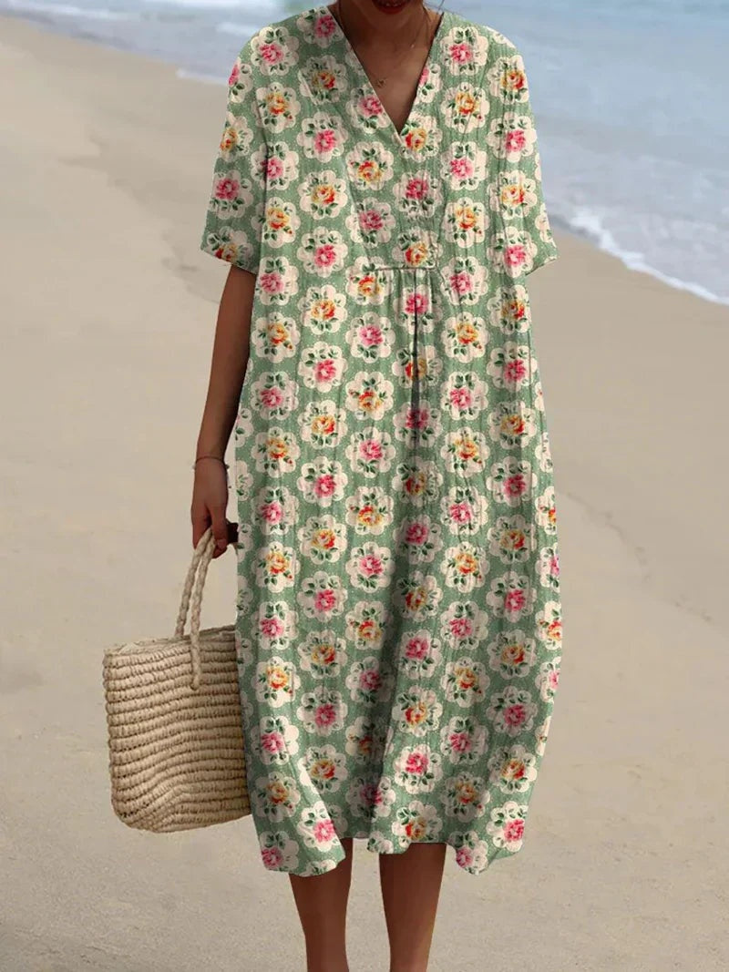 Aitana | Vestido Midi de Punto Mujer Estampado Bosque