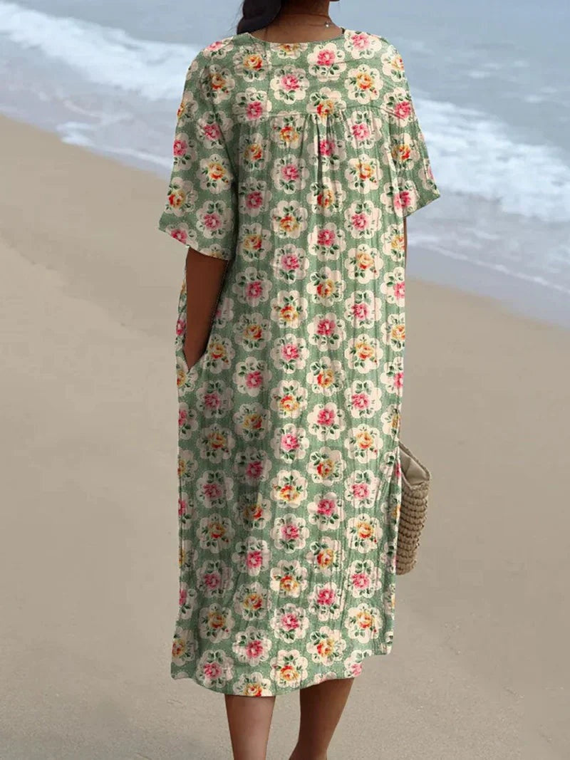 Aitana | Vestido Midi de Punto Mujer Estampado Bosque