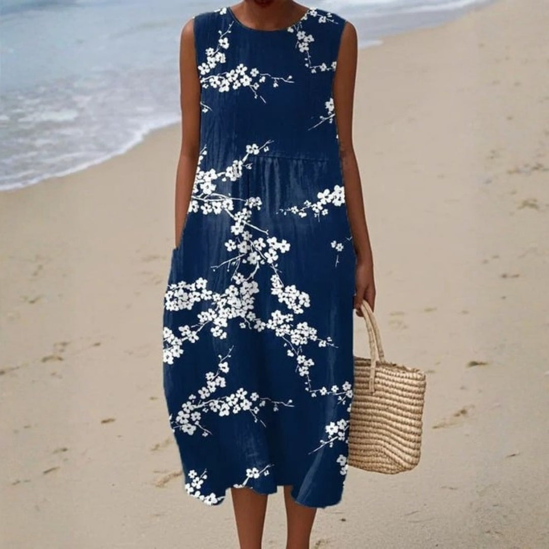 Aitana | Vestido Midi de Punto Mujer Estampado Bosque