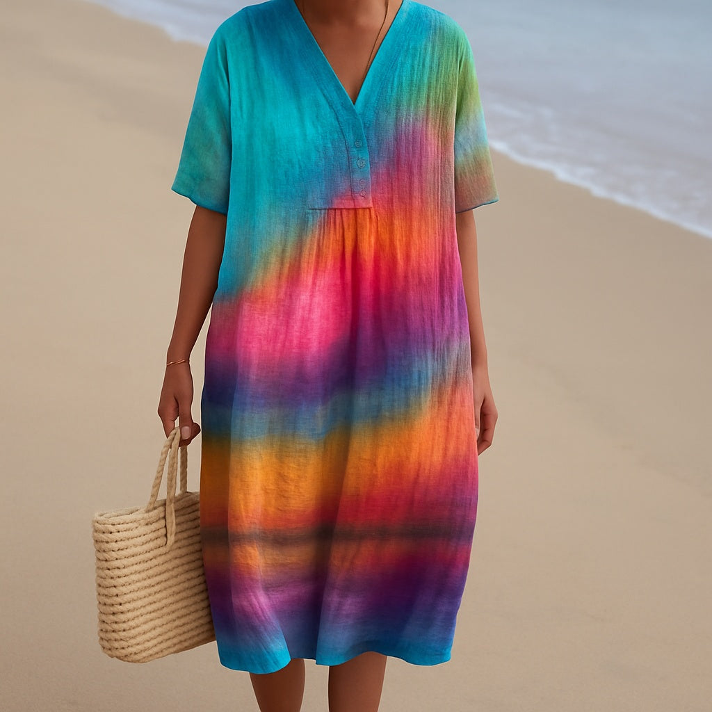Aitana | Vestido Midi de Punto Mujer Estampado Bosque