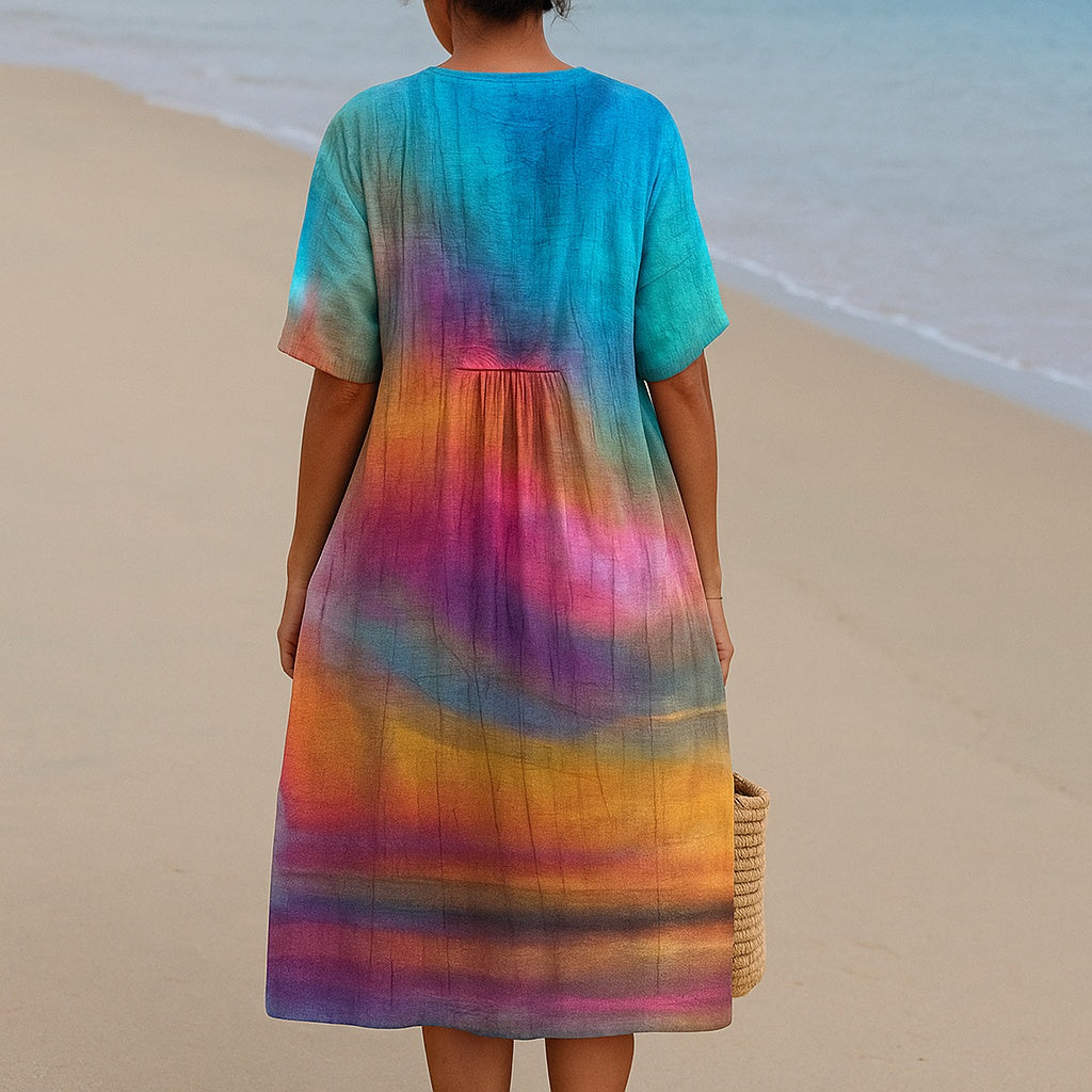 Aitana | Vestido Midi de Punto Mujer Estampado Bosque