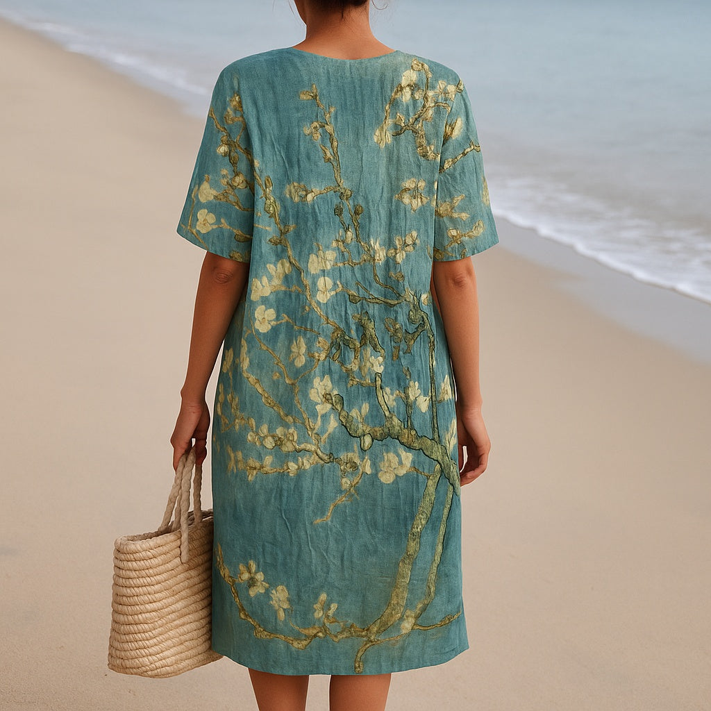 Aitana | Vestido Midi de Punto Mujer Estampado Bosque
