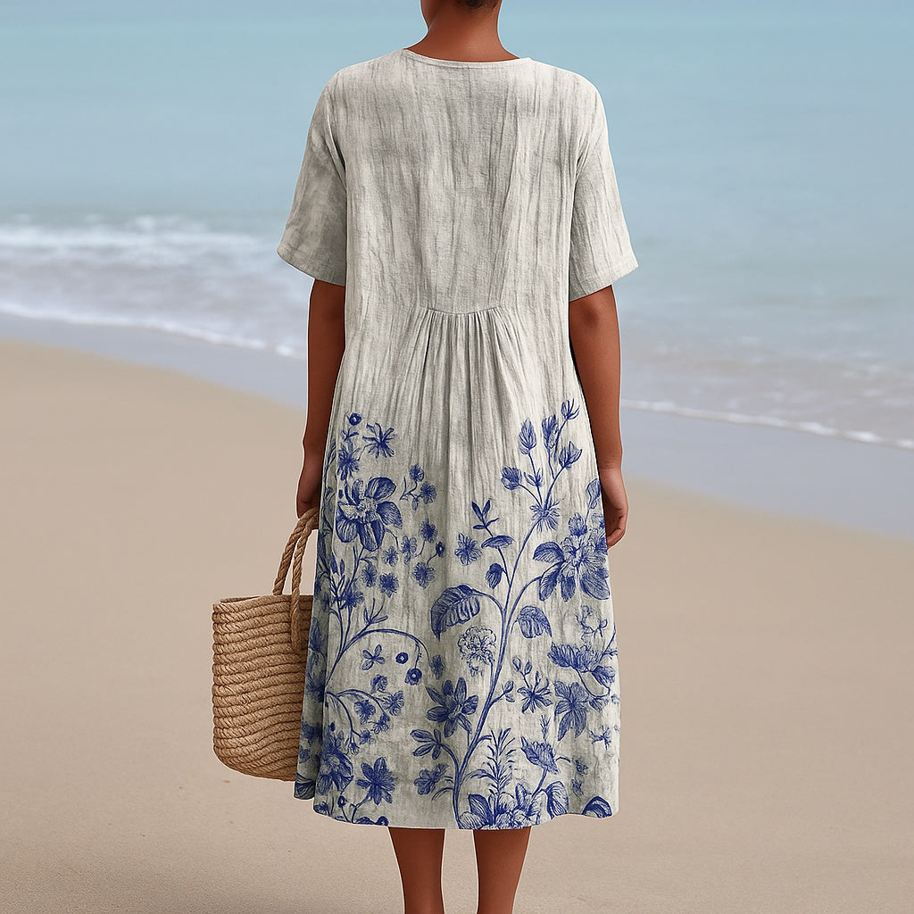 Aitana | Vestido Midi de Punto Mujer Estampado Bosque