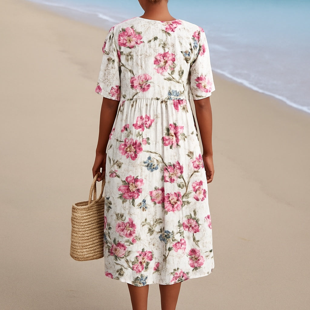 Aitana | Vestido Midi de Punto Mujer Estampado Bosque