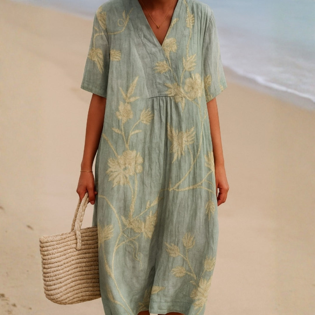 Aitana | Vestido Midi de Punto Mujer Estampado Bosque
