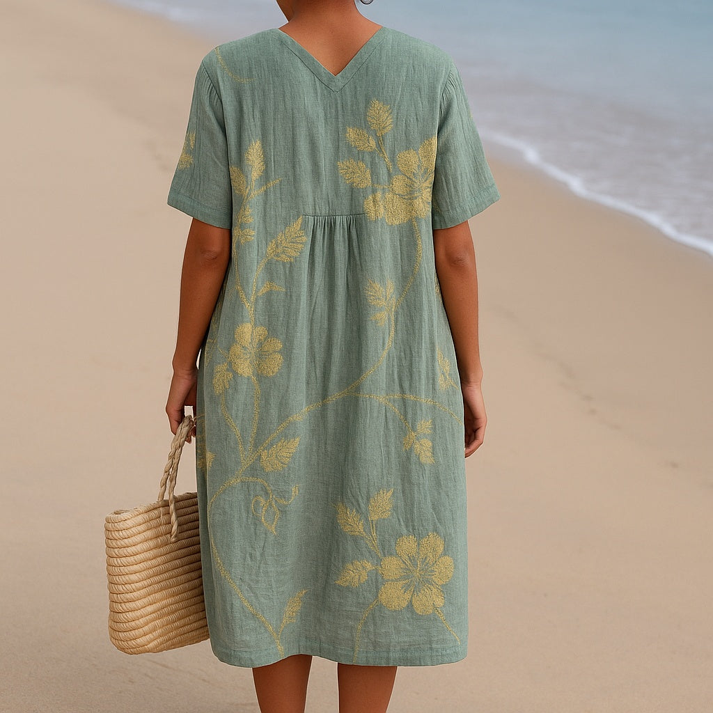 Aitana | Vestido Midi de Punto Mujer Estampado Bosque