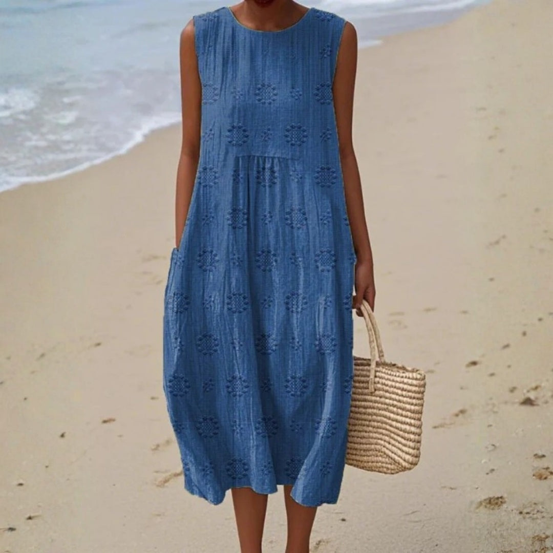 Aitana | Vestido Midi de Punto Mujer Estampado Bosque