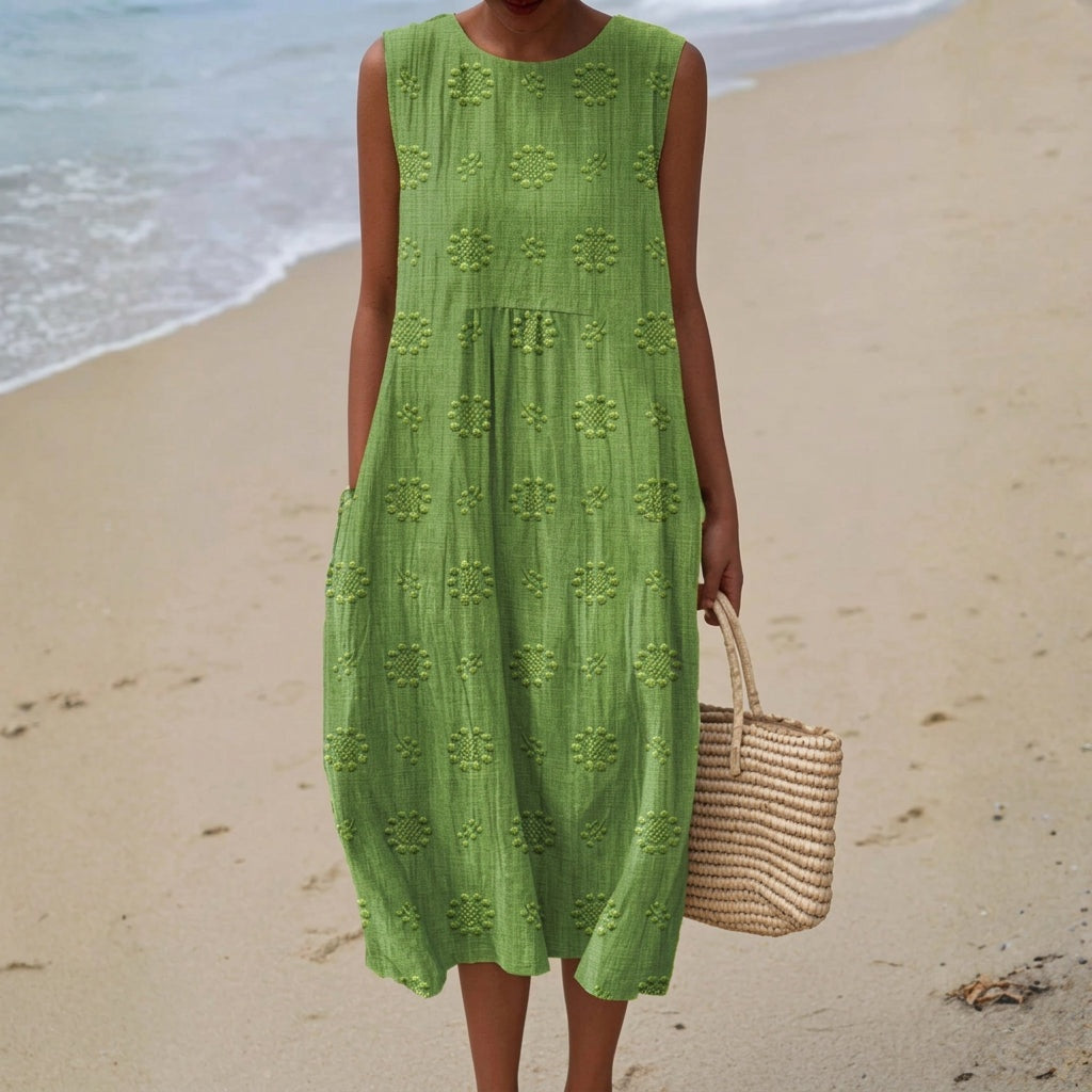 Aitana | Vestido Midi de Punto Mujer Estampado Bosque