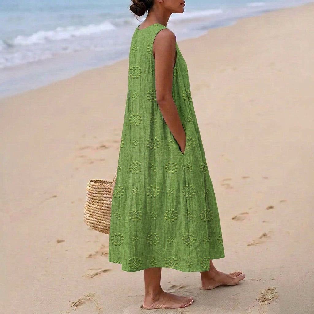 Aitana | Vestido Midi de Punto Mujer Estampado Bosque