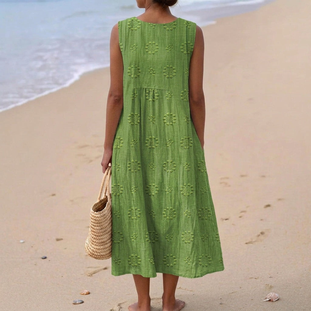 Aitana | Vestido Midi de Punto Mujer Estampado Bosque