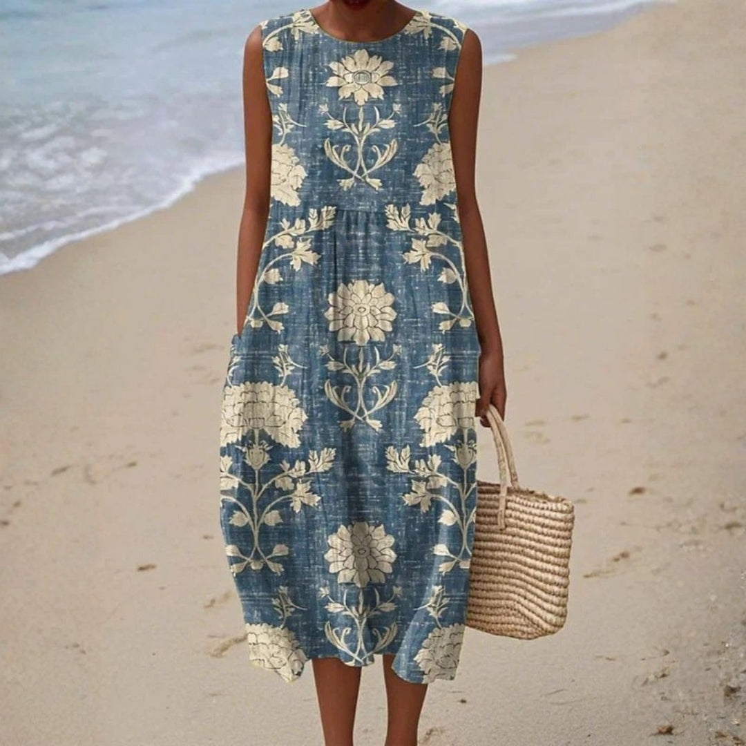Aitana | Vestido Midi de Punto Mujer Estampado Bosque