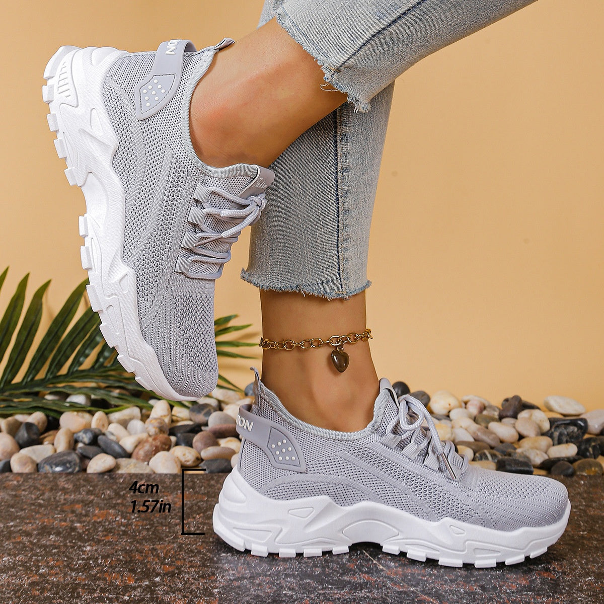 Aitana | Zapatillas de Deporte Mujer Suela Gruesa Tejido Mesh