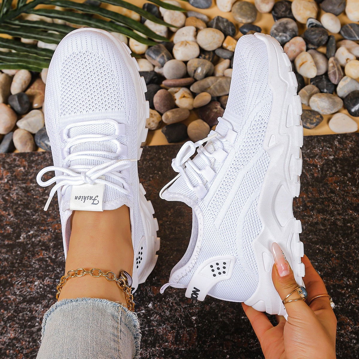 Aitana | Zapatillas de Deporte Mujer Suela Gruesa Tejido Mesh