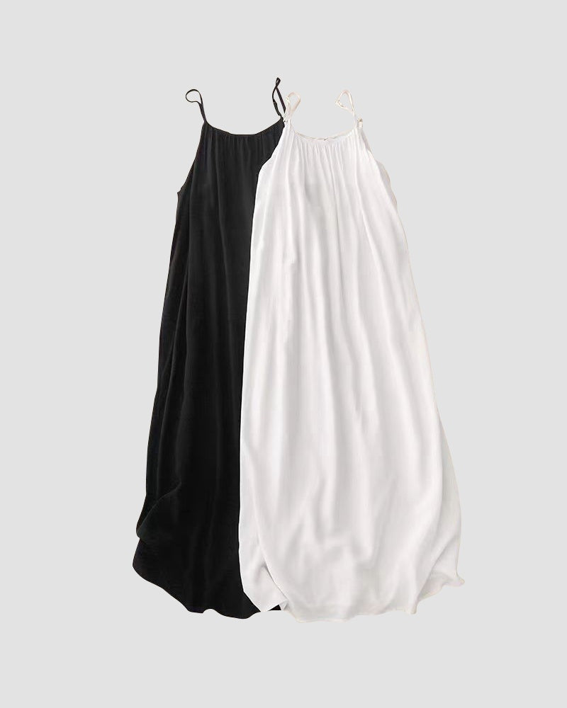 Alba | Vestido Largo de Verano Tirantes Mujer Escote Redondeado