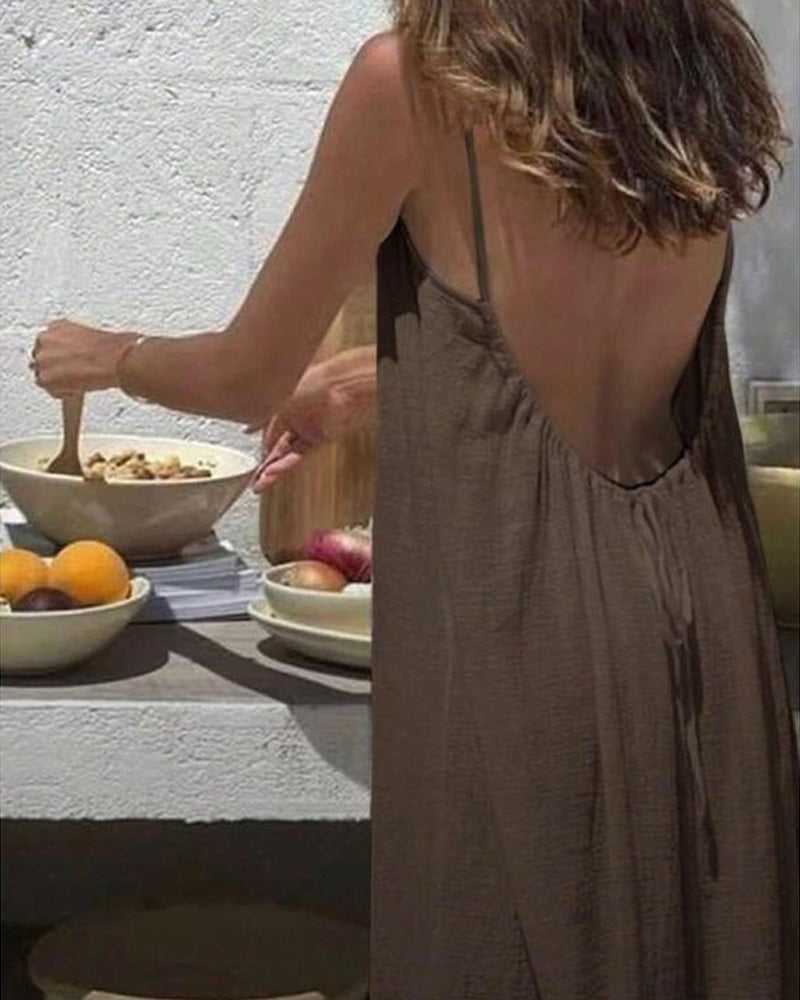 Alba | Vestido Largo de Verano Tirantes Mujer Escote Redondeado