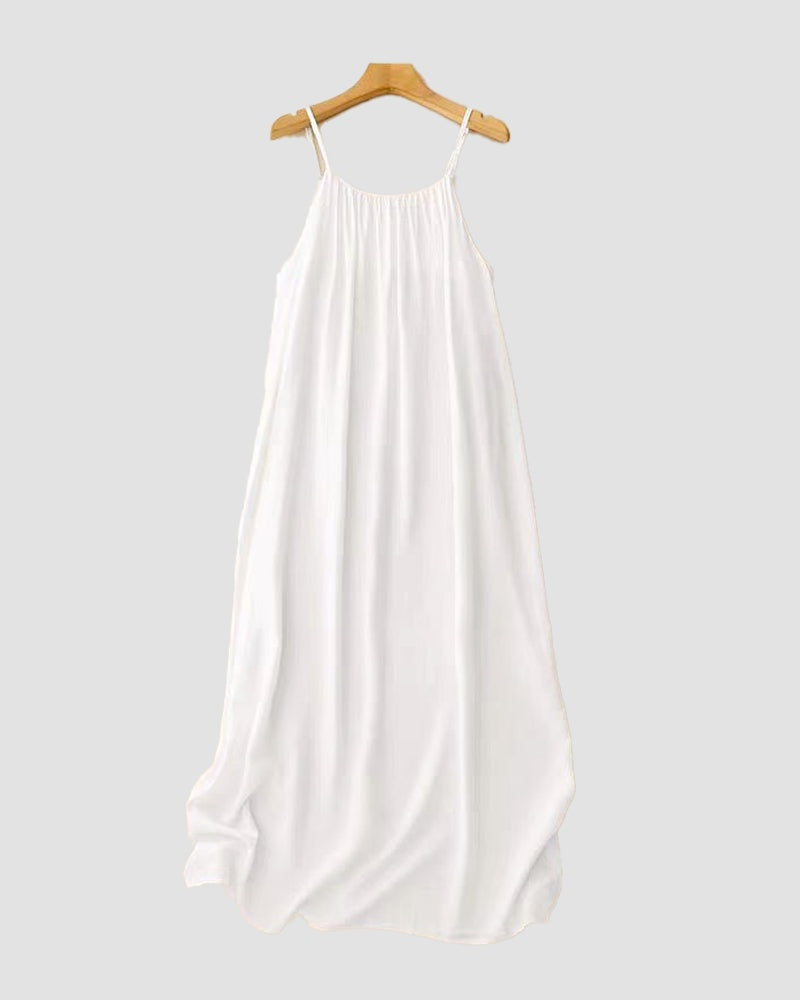 Alba | Vestido Largo de Verano Tirantes Mujer Escote Redondeado