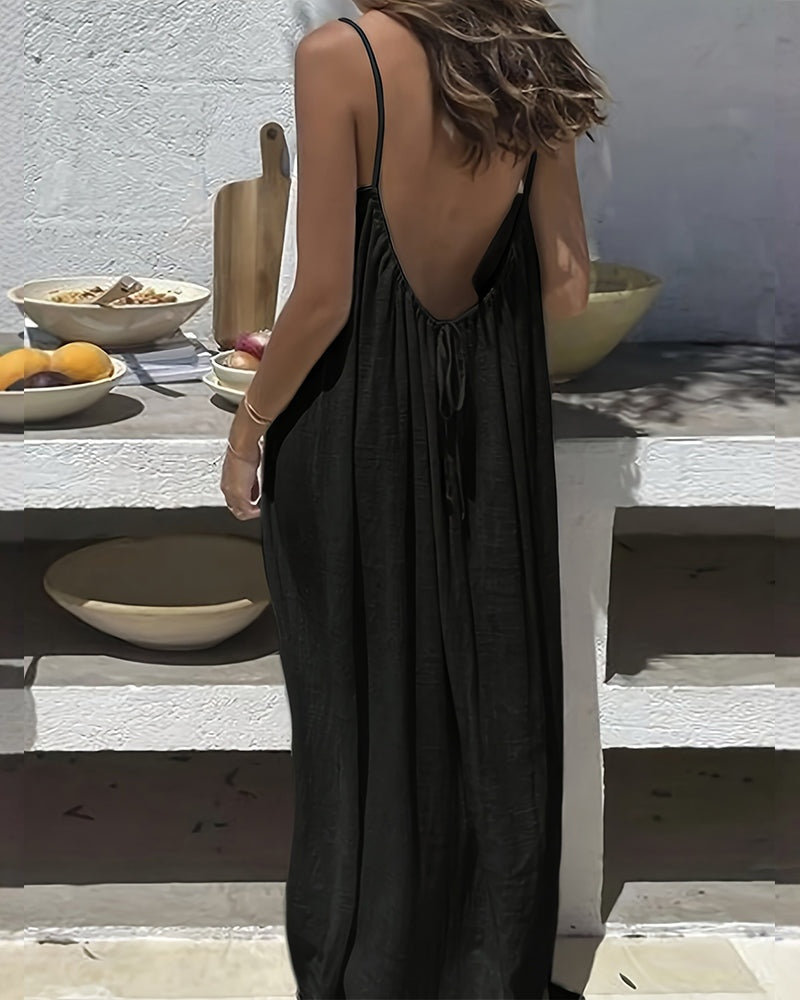 Alba | Vestido Largo de Verano Tirantes Mujer Escote Redondeado