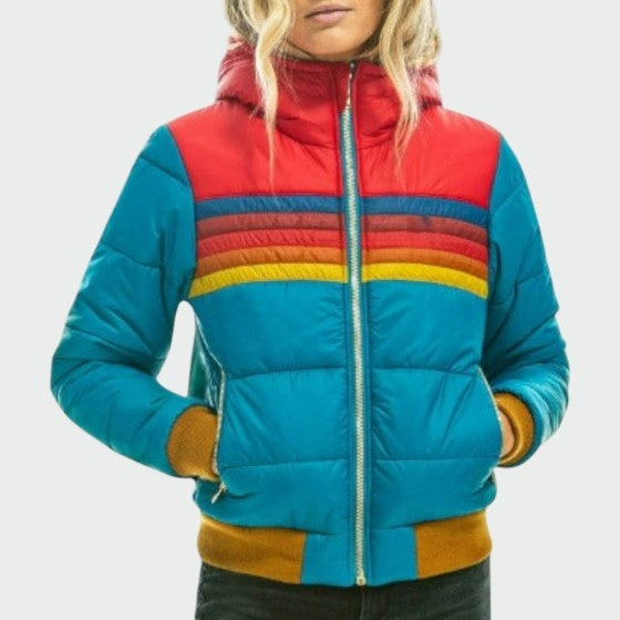 Alma | Chaqueta Acolchada Impermeable Mujer Estampado Multicolor