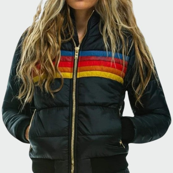 Alma | Chaqueta Acolchada Impermeable Mujer Estampado Multicolor
