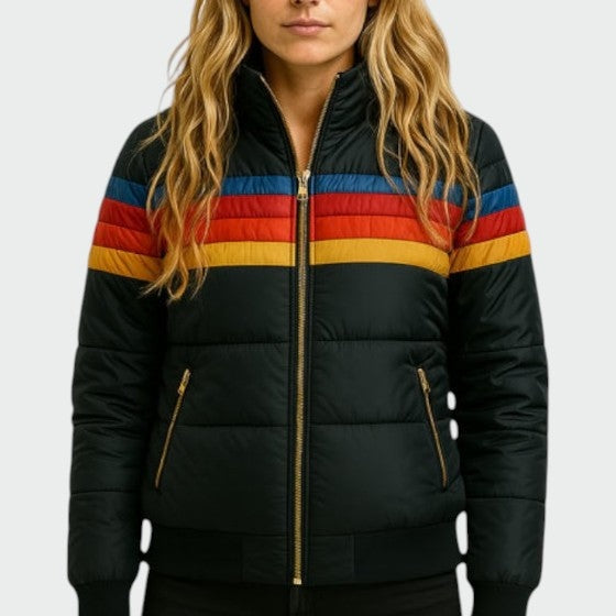 Alma | Chaqueta Acolchada Impermeable Mujer Estampado Multicolor
