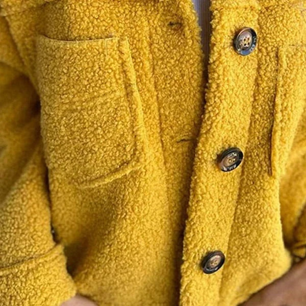 Alma | Chaqueta de Borreguito Corta Mujer Solapa Botones