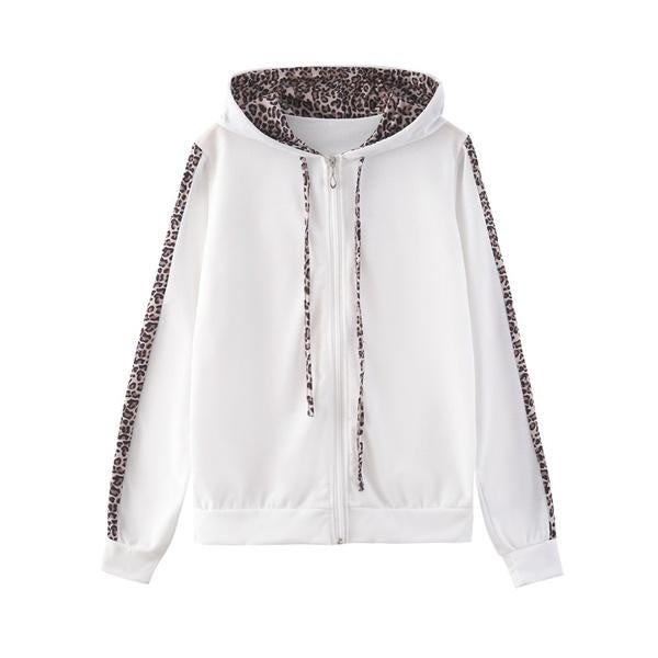 Alma | Conjunto Deportivo Estampado Leopardo Mujer Sudadera con Capucha