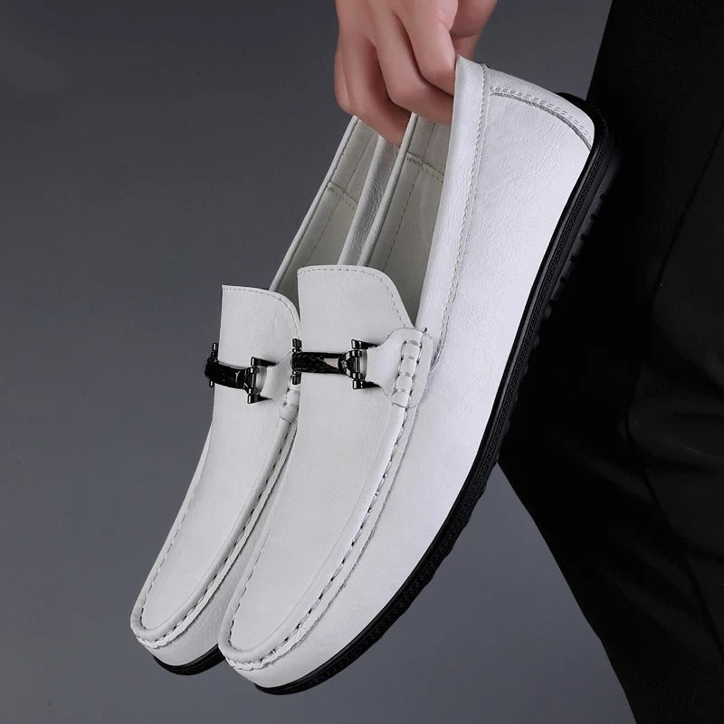 Álvaro | Mocasines de Cuero Hombre Hebilla Metálica