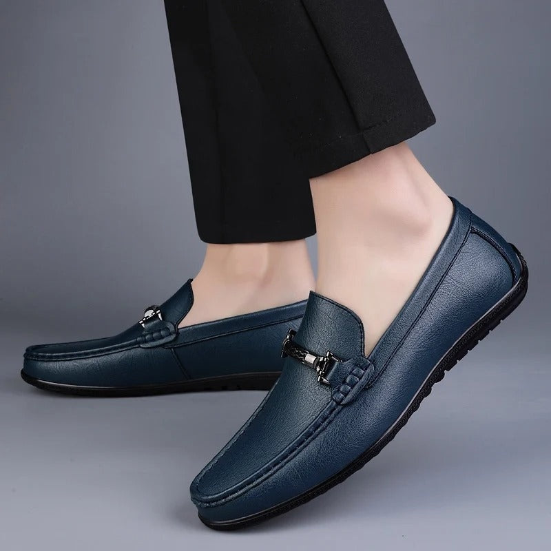 Álvaro | Mocasines de Cuero Hombre Hebilla Metálica