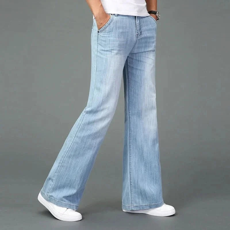 Álvaro | Vaqueros Anchos Hombre Flare Denim Pierna Acampanada