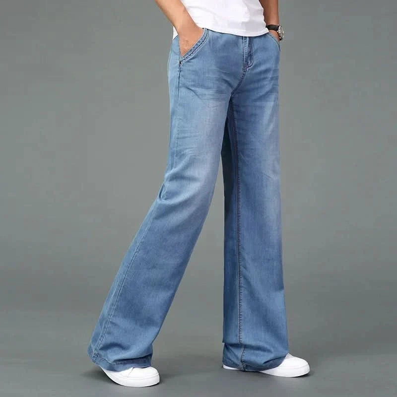 Álvaro | Vaqueros Anchos Hombre Flare Denim Pierna Acampanada