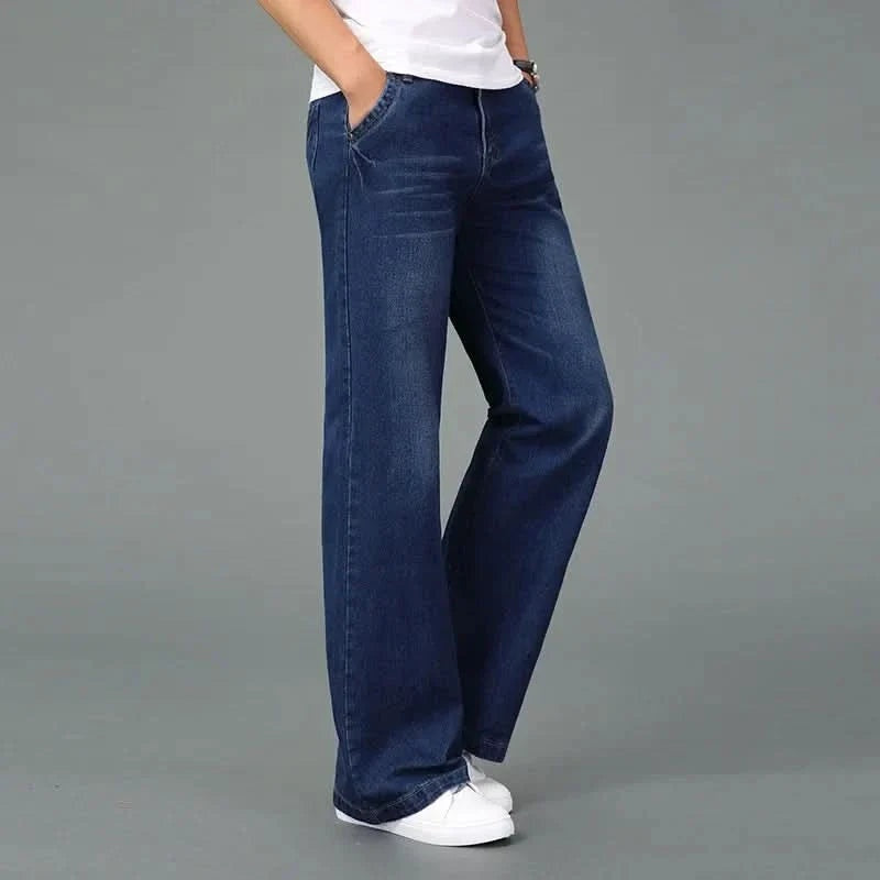Álvaro | Vaqueros Anchos Hombre Flare Denim Pierna Acampanada