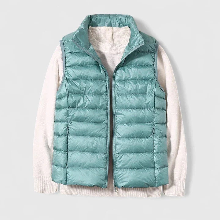 Amaia | Chaleco Acolchado Ultraligero Mujer Sin Mangas Cuello Alto