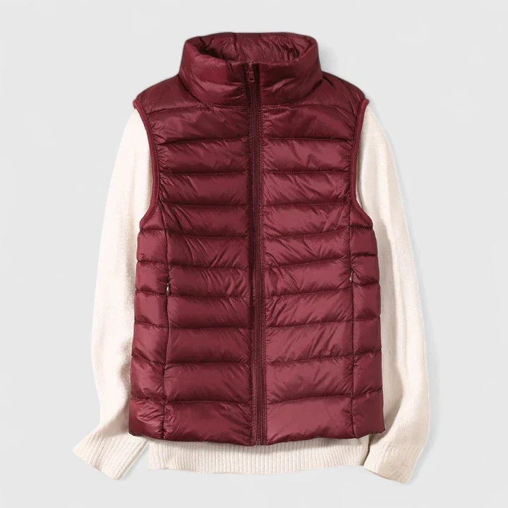 Amaia | Chaleco Acolchado Ultraligero Mujer Sin Mangas Cuello Alto