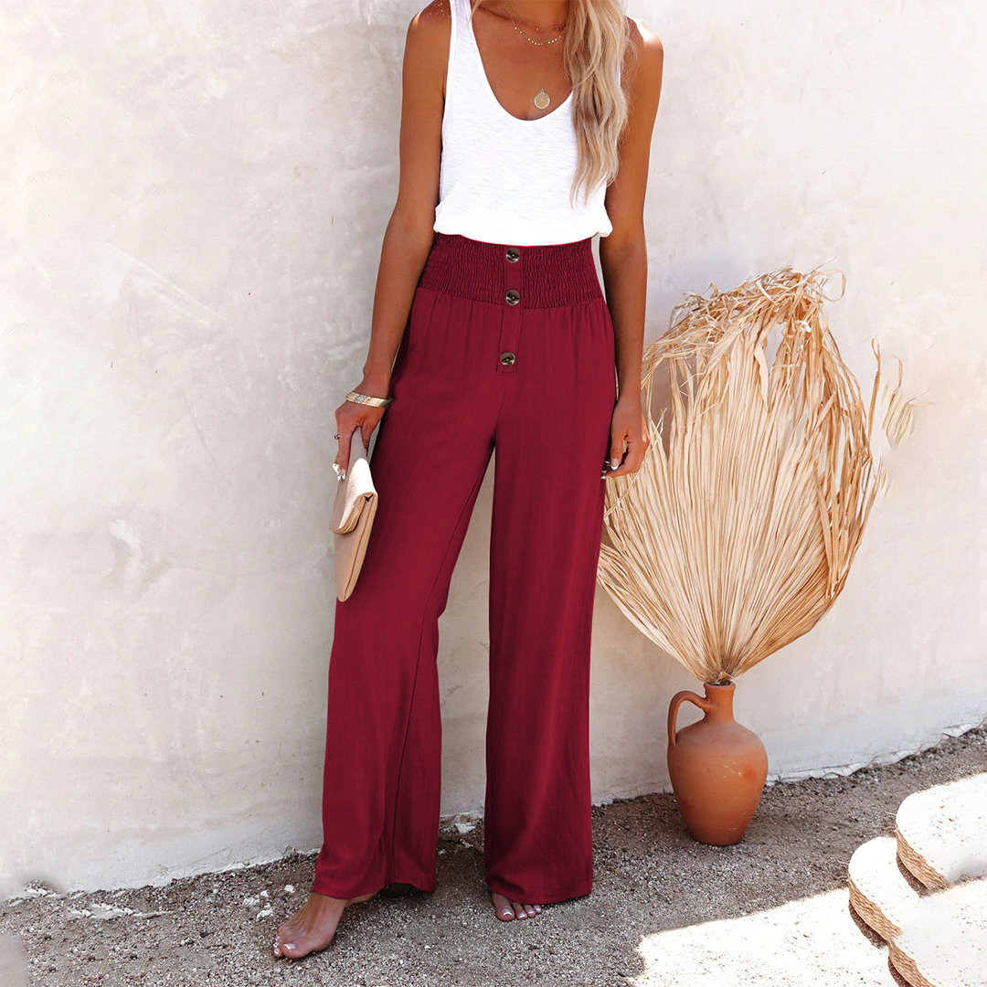 Amparo | Pantalón Palazzo de Cintura Alta Mujer Pierna Ancha
