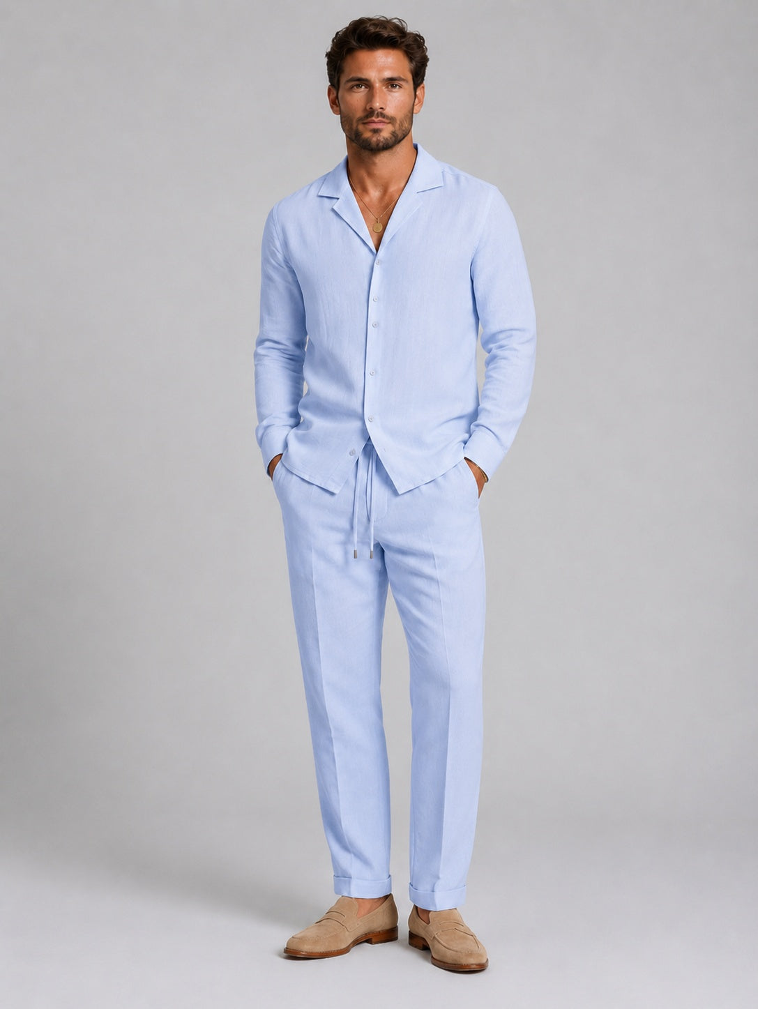 Andrés | Conjunto de Lino Hombre Camisa y Pantalón de Lino Hombre