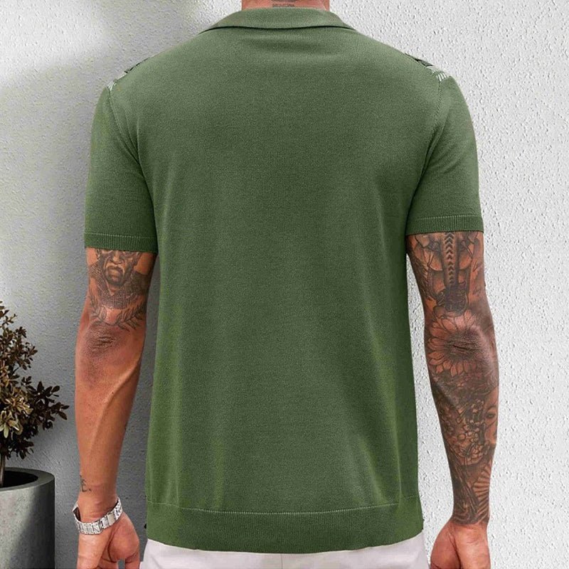 Andrés | Polo de Punto Estampado Hombre Botones Completo