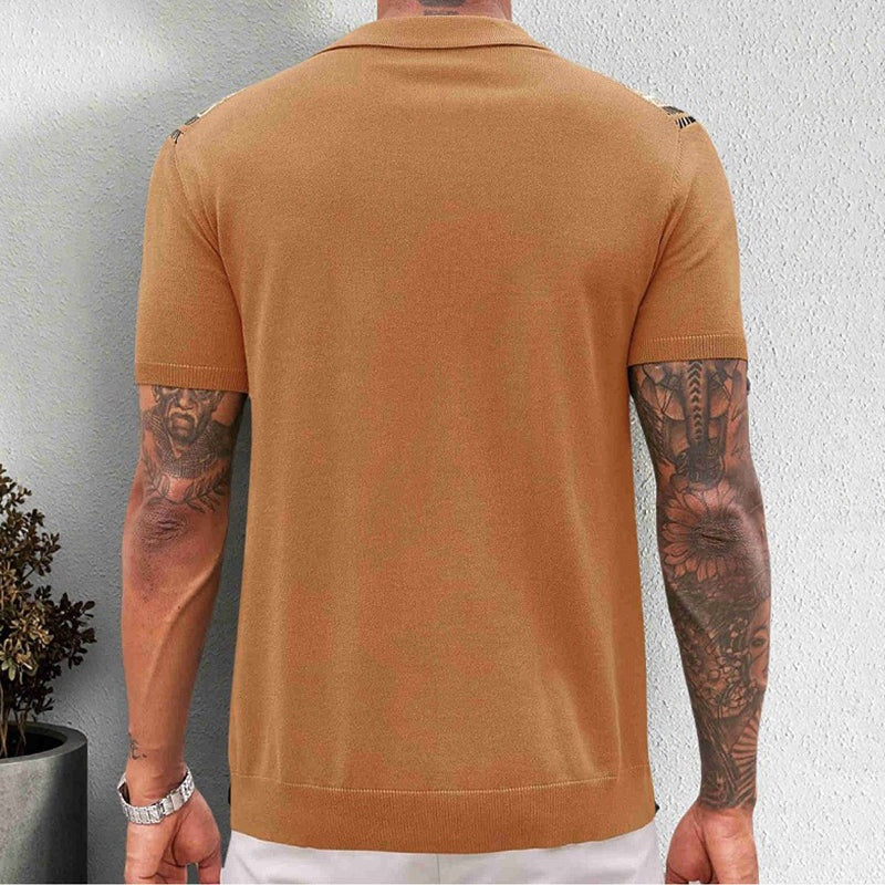 Andrés | Polo de Punto Estampado Hombre Botones Completo