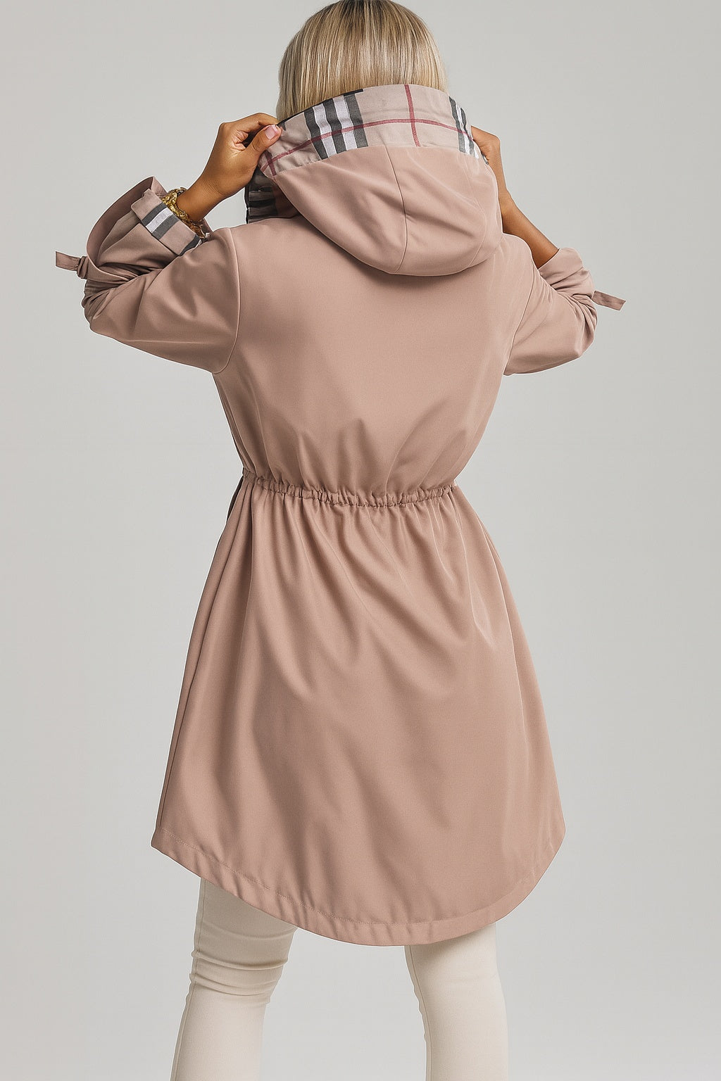 Ariadna | Chubasquero Impermeable Mujer con Capucha Cintura Elástica