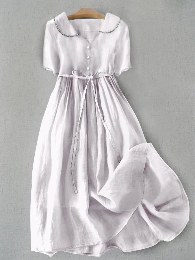 Rocío | Vestido Largo de Verano Floral Mujer Manga Corta Cinturón