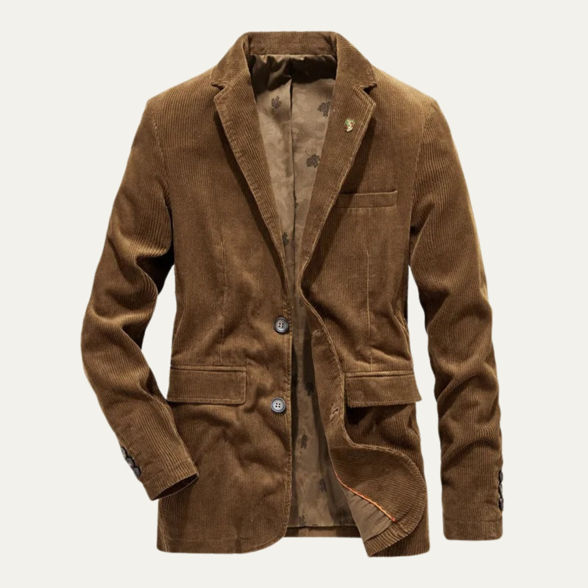 Arnau | Blazer de Pana Hombre Americana Cuello Solapa Forro Estampado