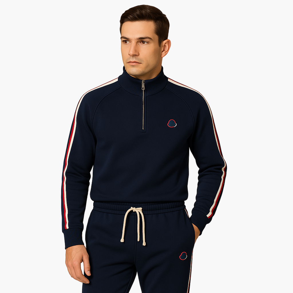 Arnau | Conjunto Chándal Hombre Media Cremallera Franjas Laterales