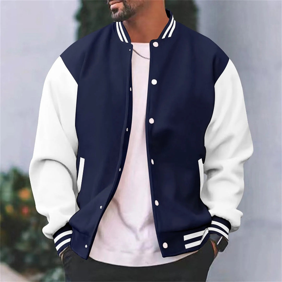 Arnau | Varsity Jacket Hombre Bicolor Botones a Presión