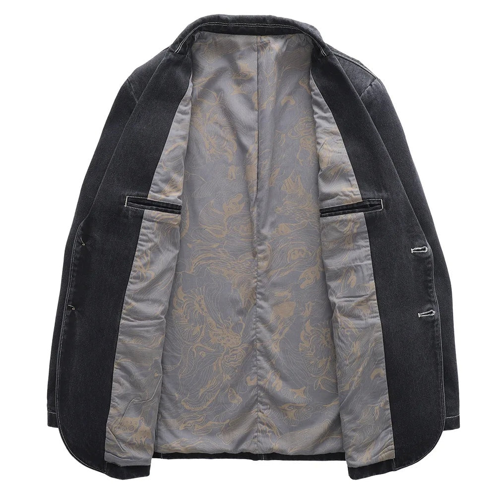 Arturo | Chaqueta Vaquera de Denim Hombre Blazer Cuello Solapa