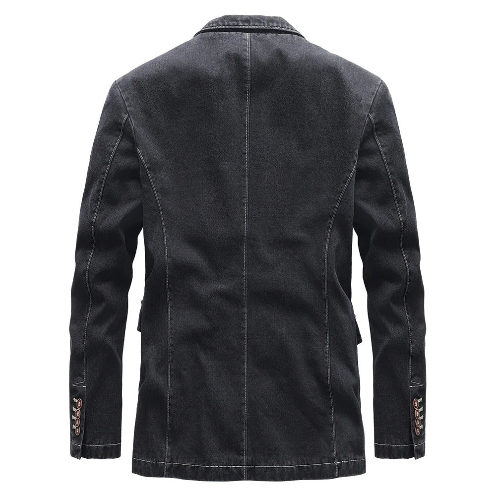 Arturo | Chaqueta Vaquera de Denim Hombre Blazer Cuello Solapa