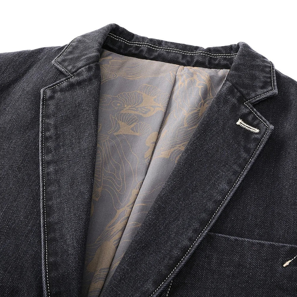 Arturo | Chaqueta Vaquera de Denim Hombre Blazer Cuello Solapa